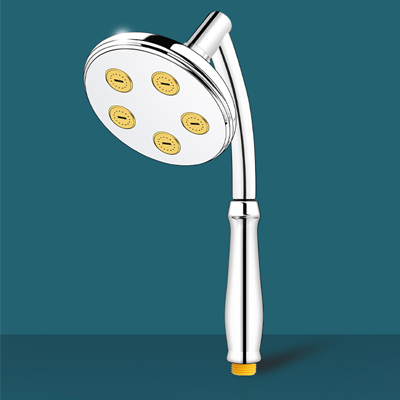 Chrome Finish Round Handheld Luxury Rainfall Shower Head  Detachable Cleanable Wide Coverage & Spa Experience TM-SD-ET02